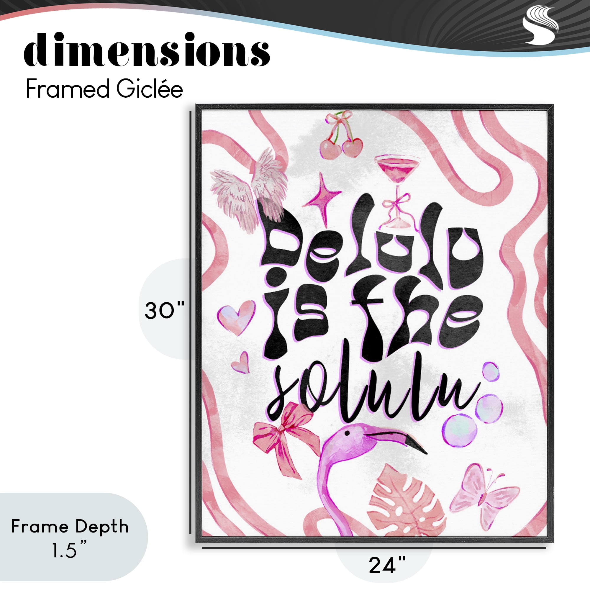 Stupell Industries Delulu Is The Solulu Black Framed Giclee Art, design by Ziwei Li