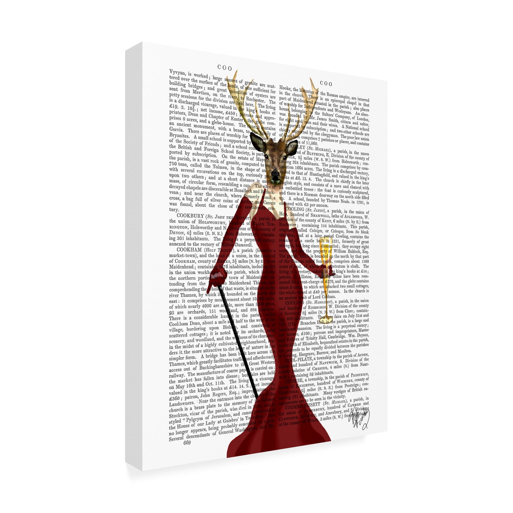 Trademark Fine Art 'Glamour Deer in Marsala' Canvas Art by Fab Funky