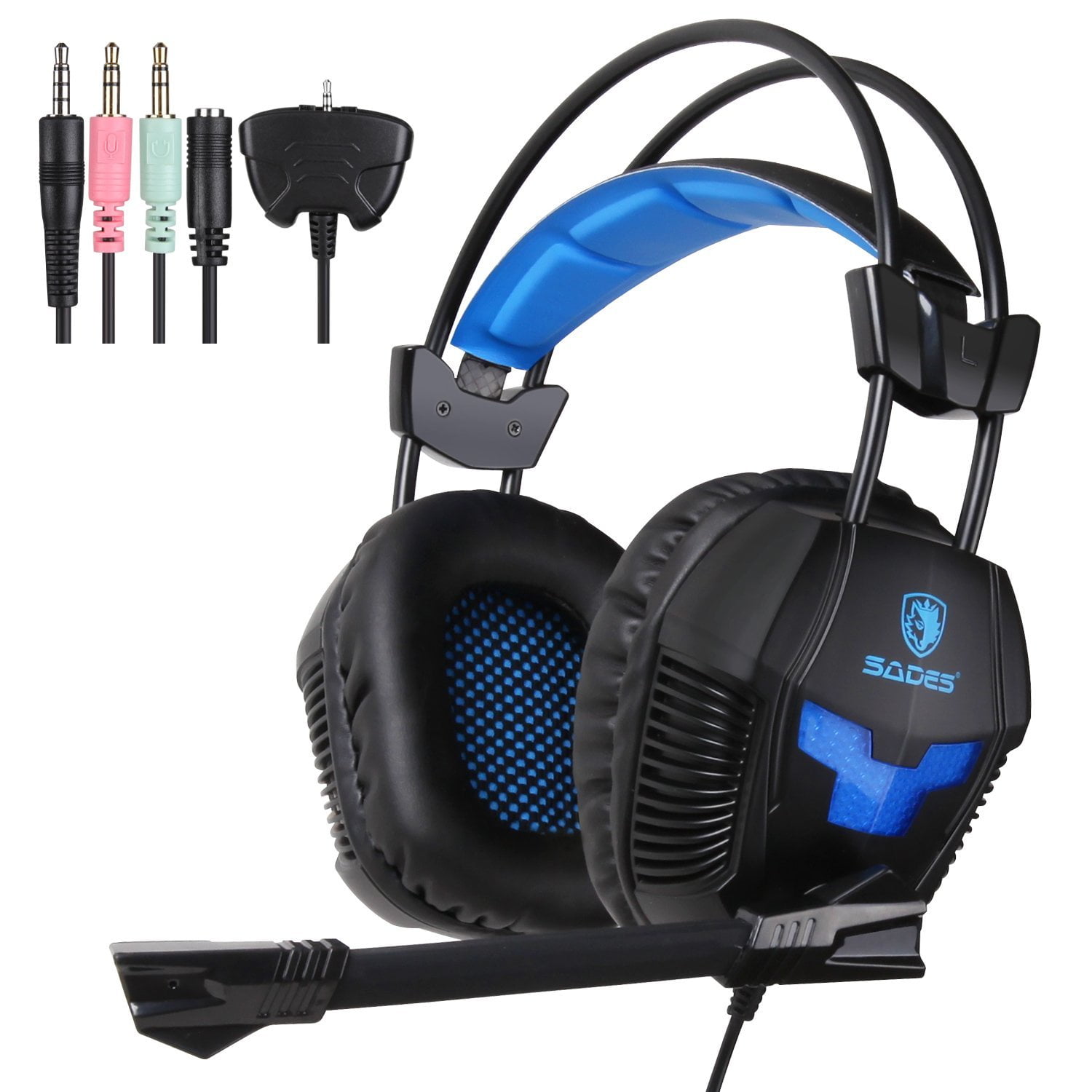 Sades Sa 921 Professional Wired Pc Gaming Headset Over Ear Headphones With Microphone For Pc Laptop Ps4 Xbox Cellphone Walmart Com Walmart Com