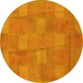 thumbnail image 1 of Ahgly Company Machine Washable Indoor Round Checkered Yellow Modern Area Rugs, 6' Round, 1 of 4