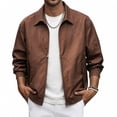 thumbnail image 5 of Men's Twill Golf Bomber Jacket Workwear Lightweight Water-Resistant Zip up Windbreaker with Stretch Cuffs Perfect for Golf & Casual Wear Big & Tall Size M-4XL Brown, 5 of 5