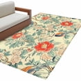thumbnail image 2 of 3'x5' Area Rugs, Red Pink Floral Indoor Outdoor Area Rug for Living Room Bedroom, Vintage Watercolor Bird Flower Leaf Plant Washable Bathroom Rugs Kitchen Floor Carpet Mats Home Decor Aesthetic, 2 of 8