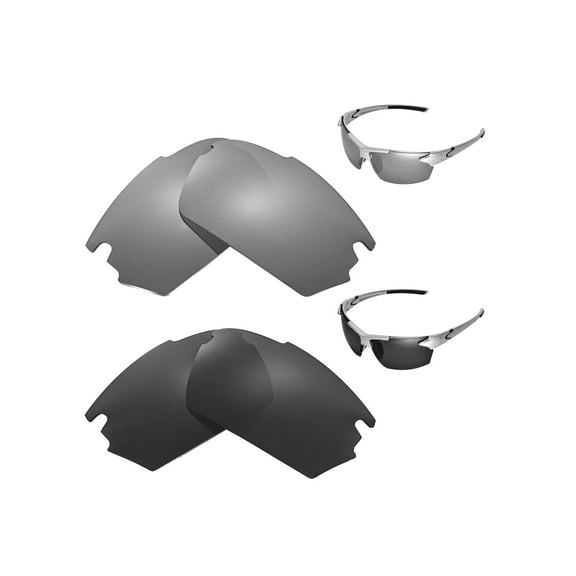 Walleva Polarized Titanium   Black Replacement Lenses For TIFOSI Jet Sunglasses