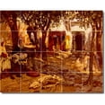 thumbnail image 1 of Ceramic Tile Mural-Frederick Bridgman Village Painting 61. 36" w x 24" h using (24) 6 x 6 ceramic tiles, 1 of 3