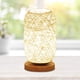 thumbnail image 2 of Lámpara de noche moderna de bambú y ratán, lámpara de mesa creativa moderna con base de madera, decoración personalizada, lámpara LED regulable, lámpara de noche para sala de estar, beige, 2 of 5