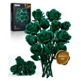thumbnail image 1 of Set de construcción de ramo de rosas verdes iATOM de 12 piezas, flores artificiales, 1 of 5