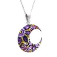 thumbnail image 3 of Juego de aretes y cadena con dije en forma de Luna ZVEZDA plata mexicana ley .925 Morado, 3 of 5