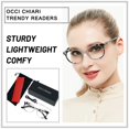 thumbnail image 2 of OCCI CHIARI Women Stylish Round Reading Glasses for Reader 100 125 150 175 200 225 250 275 300 350 400 500 600(Grey 3.0), 2 of 6