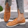 thumbnail image 3 of Rokment Women's Slip on Penny Loafers Oxfords Dress Shoes Fashion Casual Suede Walking Non Slip Work Sneakers for Woman Spring Fall Orange Size 9, 3 of 7