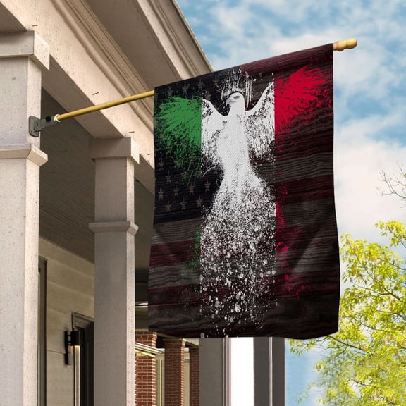 American Flag- Italian Flag Italy US Friendship Forever July 4 Decoration House Flag, Double-Sided Decorative Outdoor Flag, Patriotic Polyester Yard Flag 29.5 x 39.5 in