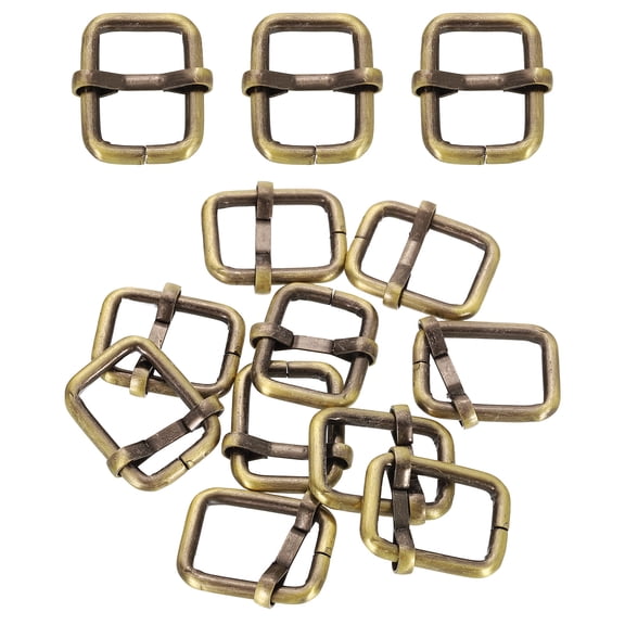 32Pack Roller Buckle, 1/2"(12mm)Tri-Glides Slide Buckles, Light Bronze, 25mm