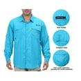 thumbnail image 3 of Little Donkey Andy Men's UPF 50+ UV Protection Shirt, Long Sleeve Fishing Hiking Shirt Sea Blue XL, 3 of 7