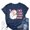 Navy, variant on Women's T-Shirt Santa Cartoon Letter Graphic Detail Crew Neck Short Sleeve Tee Christmas Holiday Style Top