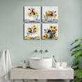 thumbnail image 3 of HFDF Highland Cow Wall Art Wall Decor Rustic Style Funny Cow Bathtub Sunflower Pictures Farmhouse Humor Animal Toilet Cattle Painting Artwork for Living Room Kitchen Decoration 4Pcs 10x8inch Framed, 3 of 6