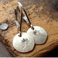 thumbnail image 2 of Zhuge Dandelion Flower Bar Earrings, Minimalist Boho Earrings, Vintage Silver Jewelry for Women, 2 of 5