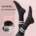 thumbnail image 4 of 8 pares de calcetines largos de yoga con agarre para mujer, calcetines antideslizantes de yoga y pilates, ideales para deportes interiores, yoga, pilates y ballet, 4 of 8