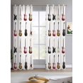 thumbnail image 2 of Music Sheer Curtains 63 Inch Length 2 Panels Set for Living Room/Bedroom, Red Beige Guitar Modern Art Kitchen Curtains with Grommet Semi-Sheer Curtains Drapes Voile Window Treatments 42"x63"x2, 2 of 7