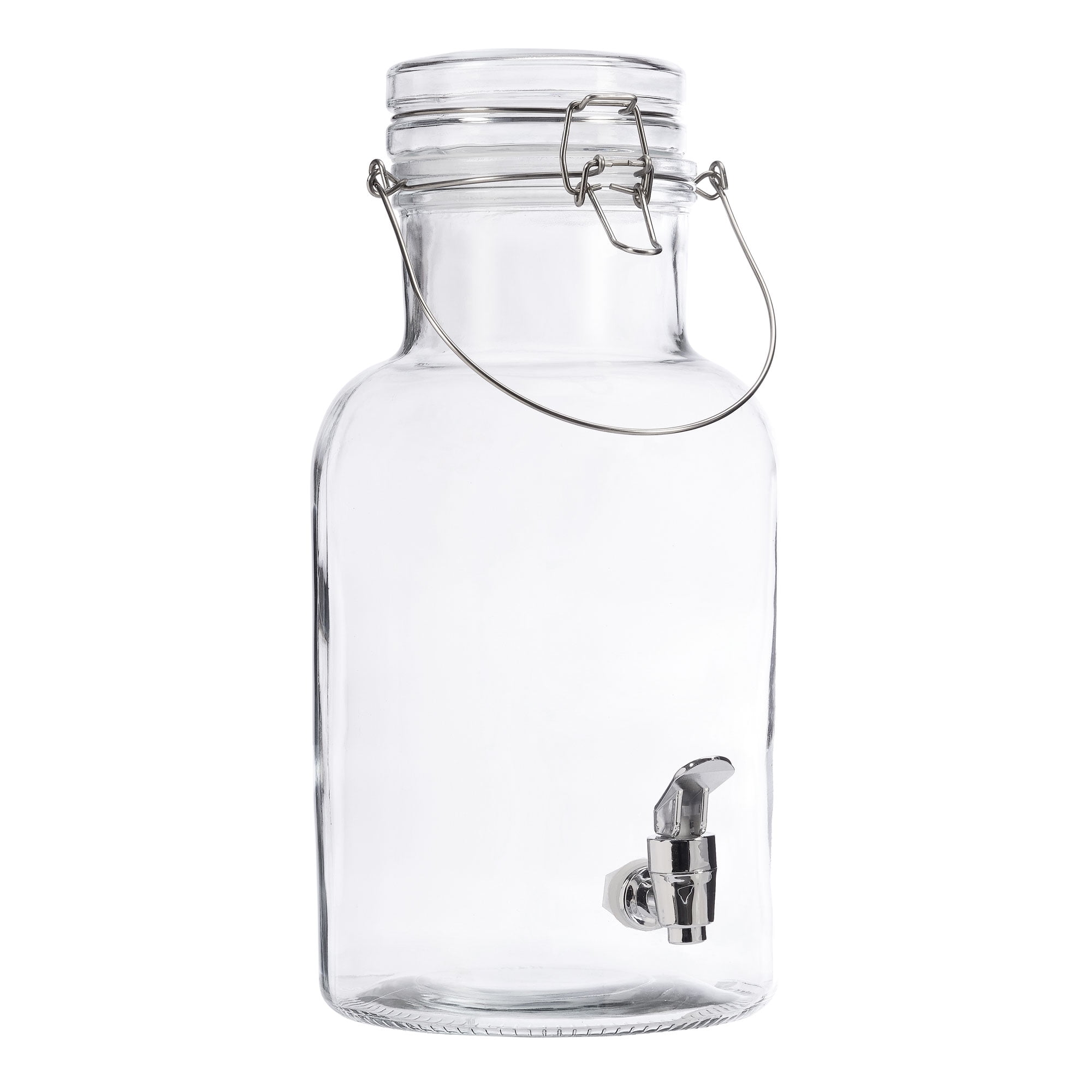 Mainstays Tall Glass Beverage Dispenser, Clear, 1.2 Gallons Walmart