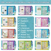 Xueyu Interactive Alphabet Sound Book for Toddlers, 10 Pages Learning Letters, Animals, Fruits and More, Educational Toy for Cognitive and Language Development