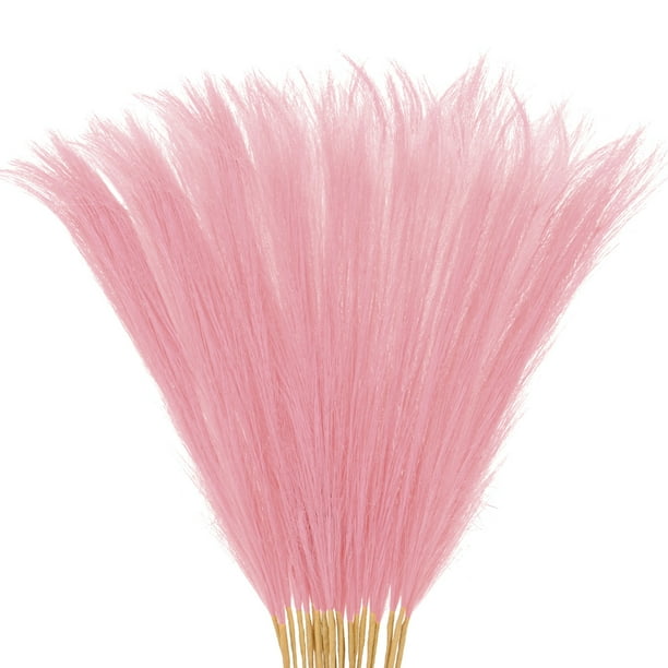 Uxcell 20 Paquete de Hierba Pampas Falsa 21.7" para Decoración del Hogar Boda Rosa Oscuro