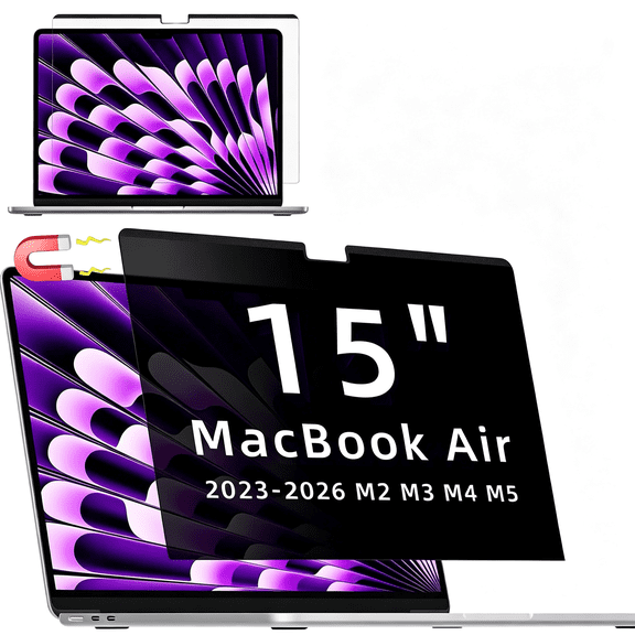 GJX Magnetic Privacy Screen Protector Compatible with Macbook Air 15" (2023-2026,M2 M3 M4 M5) - A2941 A3114 A3241 A3448 ,Removable Matte Anti Glare Blue Light Spy Filter for Mac Air 15.3" Laptop