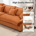 thumbnail image 5 of 125'' Modular Sectional Sofa, Sailing Design 3 Seater Sofa with Storage, Modern Deep Seat Sofa with Throw Pillows & Upholstered Seat Cushion, for Living Room Bedroom Apartment, Orange, 5 of 9