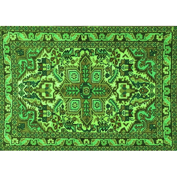 Ahgly Company Indoor Rectangle Persian Green Traditional Area Rugs, 7' x 9'