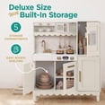 thumbnail image 5 of Best Choice Products Wooden Cottage Kids Pretend Play Kitchen with 11 Accessories, Espresso Machine - Cream, 5 of 10