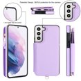 thumbnail image 4 of Compatible with Samsung Galaxy S23 Crossbody Wallet Phone Case,RFID Blocking PU Leather Shockproof Phone Case Women Men Kickstand flip Back Wrist Strap Zipper Credit Card Holder Slots,Lightpurple, 4 of 8