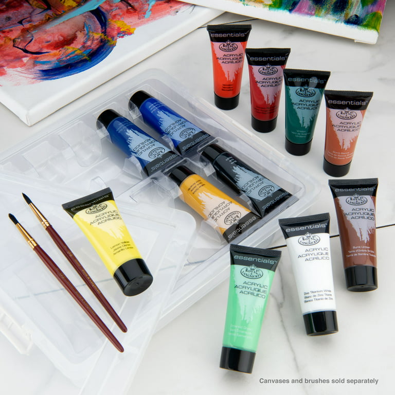 Royal & Langnickel Essentials - 12pc Artist Acrylic Painting Set in Storage Box, Size: 22 ml