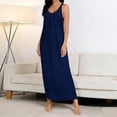 thumbnail image 4 of JGGSPWM Womens Sleeveless Nightgown Breathable Comfort Nightshirt Solid Color Nightwear Full Length Loungewear Soft Nightdress Blue S, 4 of 6