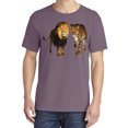 thumbnail image 2 of Wild Bobby, Wild African Lion and Cheetah, Animal Lover, Garment-Dyed Washed Look Short Sleeve T-Shirt, Rosewood, 2XL, 2 of 3
