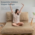 thumbnail image 6 of Folding Sofa Bed,Extra Thick and Long Fluffy 4 Position Convertible Flip Lounge Chair,Foam Filling Folding Matress Sofa Bean Bag with Washable Cover,Khaki,30x95 Inch, 6 of 7