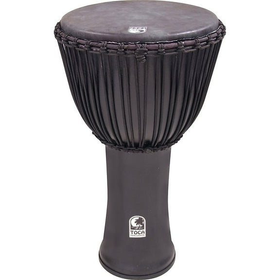 Toca SFDJ-14BMB 14 in. Freestyle Rope Tuned Djembe with Bag, Black Mamba