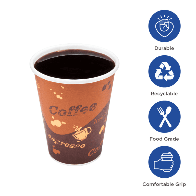 Karat 8 oz Paper Hot Cups, Disposable Coffee Cups, 80mm Rim, 1,000 Count -  Walmart.com