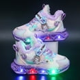 thumbnail image 7 of B91xZ Sneakers for Girls Toddler Shoes Children Sports Shoes with Lights Breathable Princess Lightweight Casual Lighting Kids Up Night Shoes (Purple,12.5), 7 of 7