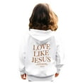 thumbnail image 5 of Siilsaa Hoodies for Girls Letter Print Christian Sweatshirt Oversized Long Sleeve Pullover Top Z03-White,8-9 Years, 5 of 5