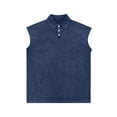 thumbnail image 4 of BUWTTED Men Tank Tops Big Tall Sleeveless Muscle Gym Workout Running Beach Summer Vintage Button Up Tee Vest Blue Shirt XXL, 4 of 4