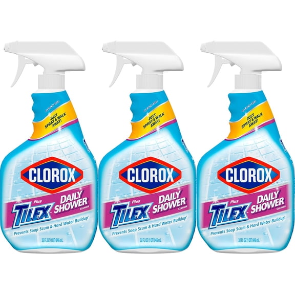 Plus Tilex Daily Shower Cleaner, 32 Fluid Ounce Spray Bottle, Pack of 3