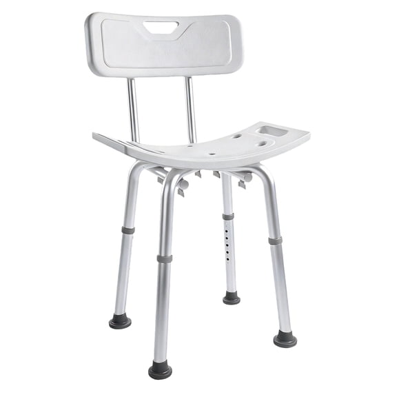 Adjustable Shower Chair for Elderly, 300LBS Capacity 6-Level Height Non-Slip Seat with Back