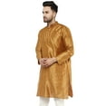thumbnail image 3 of SKAVIJ Kurta for Men Art Silk Embroidered Long Shirt Indian Wedding Large Brown, 3 of 6