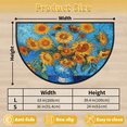 thumbnail image 3 of CURLYOOT Sunflowers Floral Half Round Door Mat, Indoor Outdoor Entrance Rug, Semi Circular Area Rug, Non Slip Washable Absorbent Doormat, Laundry Room Rug 40'' x 63'', 3 of 7