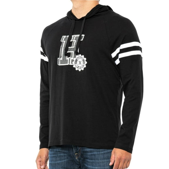 Hurley Men's Logo Lightweight Graphic Print Tee Cotton Jersey Long Sleeve Sweatshirt Hoodie