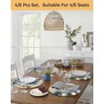 thumbnail image 5 of 13 Inch Round Placemats Set of 6, Teal Tulip Butterfly Non Slip Heat Insulation PP Table Mats, Beige Turquoise Floral Vintage Rustic Washable Place Mats for Kitchen Dining Party Table Decor, 5 of 7