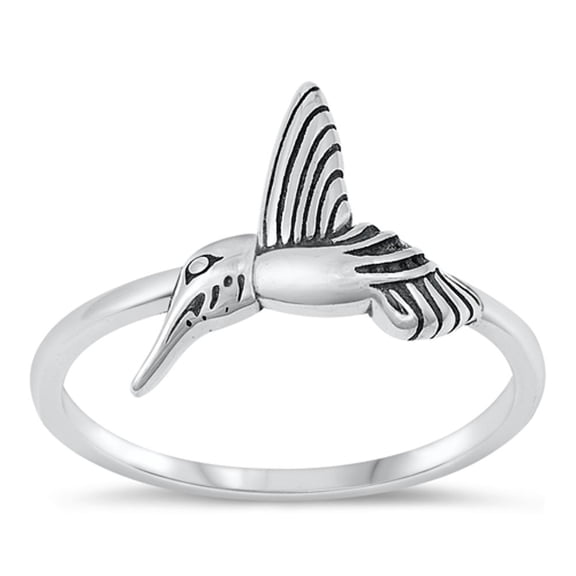 Wholesale Hummingbird Ring .925 Sterling Silver Oxidized Band Jewelry Female Male Unisex Size 7