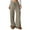 Brown White, variant on jinghuiyue Women Wide Leg Pants Striped Elastic Low Waisted Pants Casual Knit Loungewear with Drawstring M
