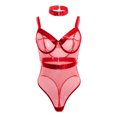thumbnail image 1 of TSADFHJI Lingerie for Women Set Women Lingerie Sexy Clothing Fashion New Pattern Solid Color Simple Mesh Hollow Transparent Sexy Tight Underwear M Red, 1 of 9