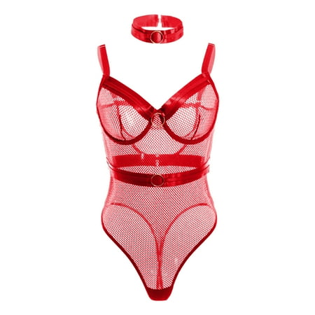 Yuhangmm Women Lingerie Sexy Clothing Fashion New Pattern Solid Color Mesh Hollow Transparent Sexy Tight Underwear Night Robe Women Lingerie