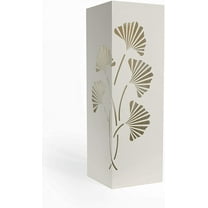 Mango Steam Modern Tall 21.75" Ginkgo Leaf Square Metal Umbrella Holder for Home, White