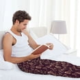 thumbnail image 5 of Salouo Beautiful Purple Butterflies Print Pajama Pants for Men, Lounge Pants Elastic Waistband Casual Men's sleepwear Loungewear Sleep Pajama Pant -XX-Large, 5 of 7